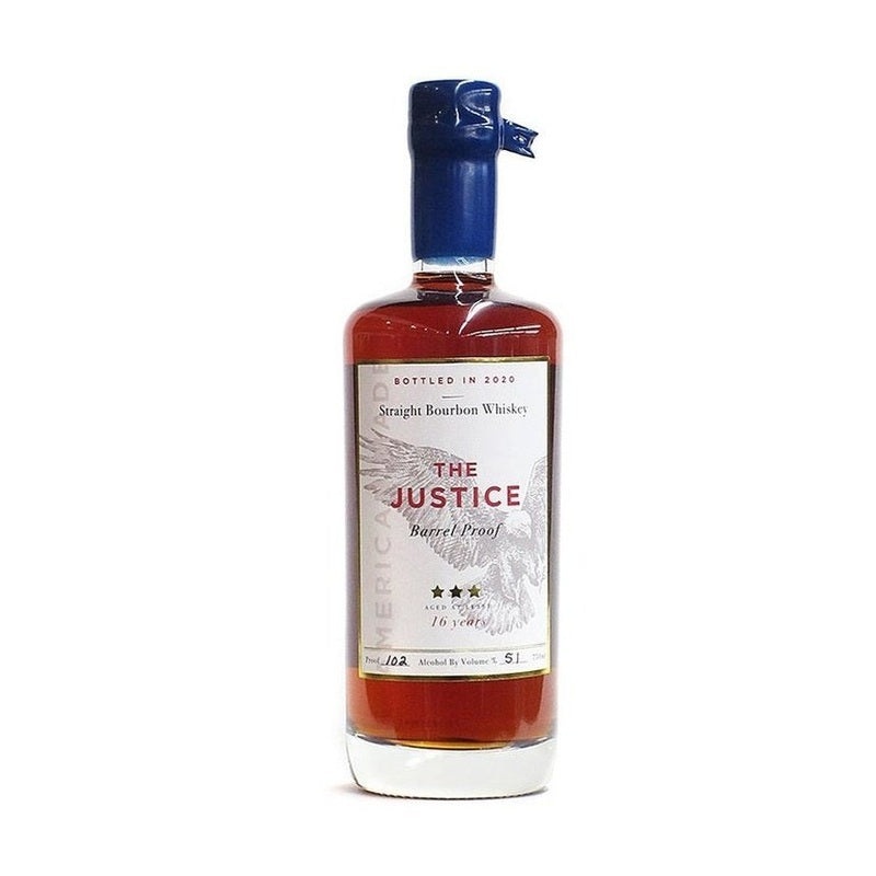The Justice 16 Year Old Barrel Proof Straight Bourbon Whiskey