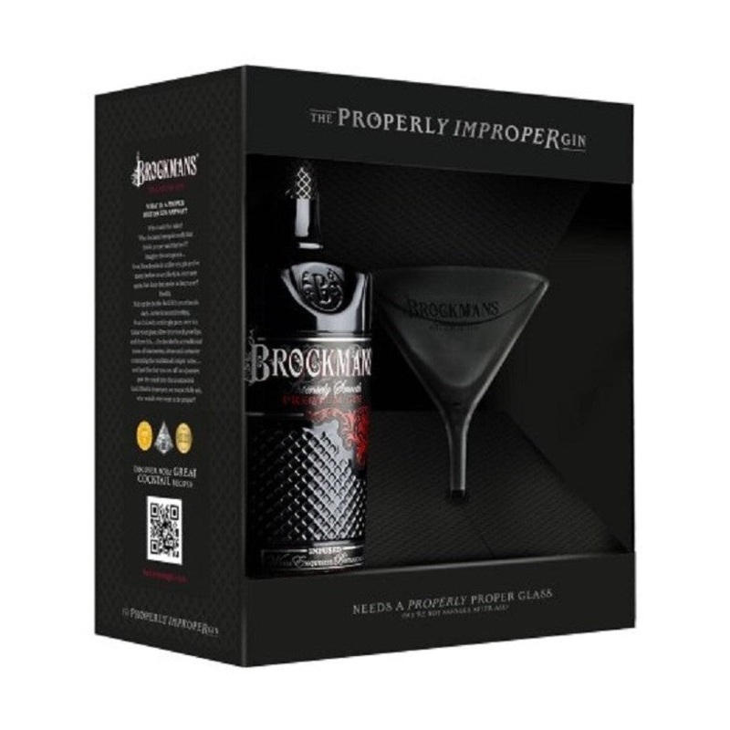 Brockmans Premium Gin with Martini Glass Gift Set