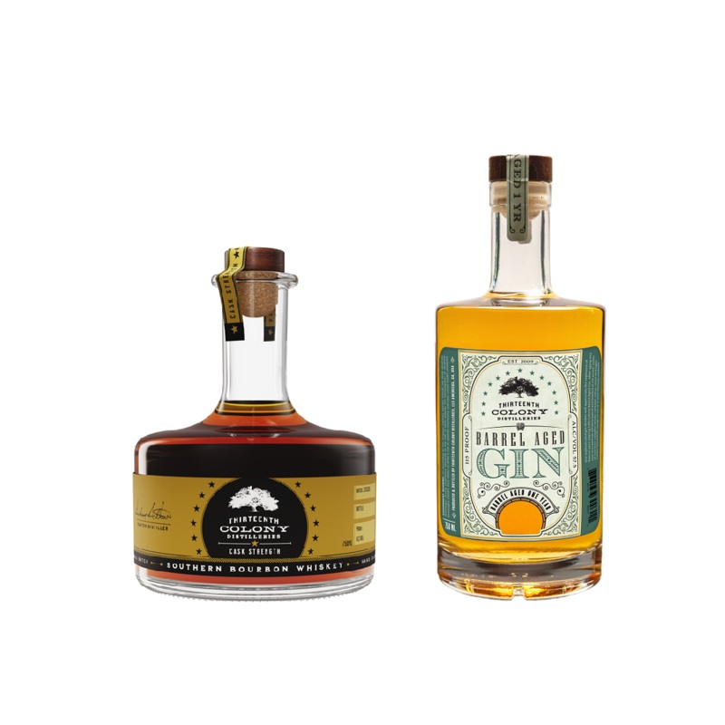 13th Colony “2-Pack” 2025 Cask Strength Southern Bourbon & Barrel Aged Gin