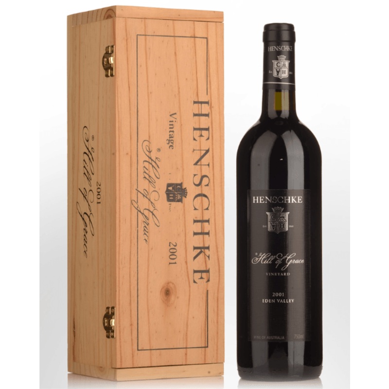 2001 Henschke Hill of Grace Shiraz 750ml Original Wood Box