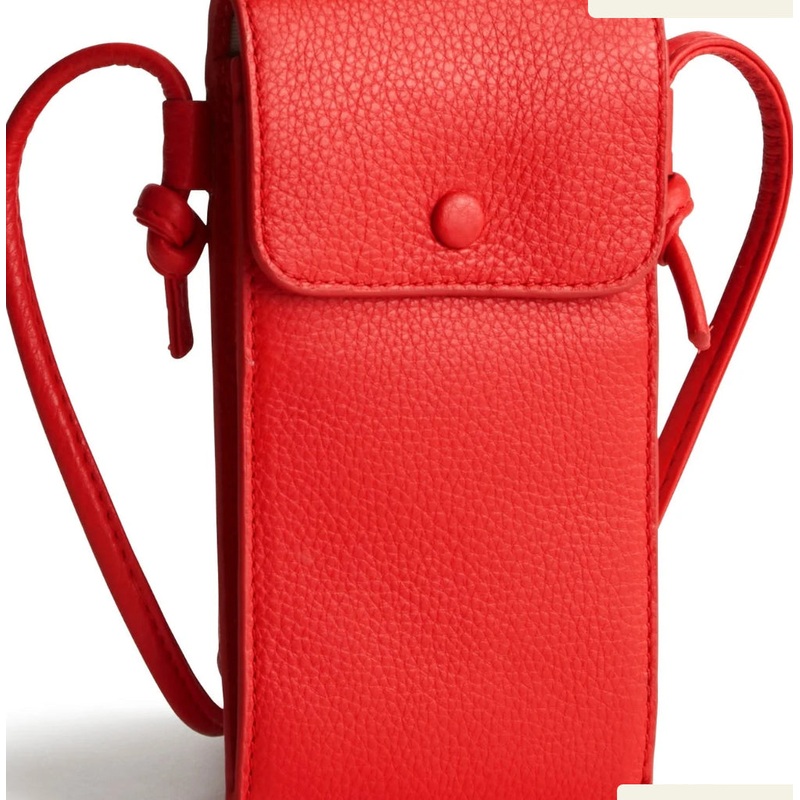 Vera Bradley Leather Phone Case Crossbody in Goji Berry Red