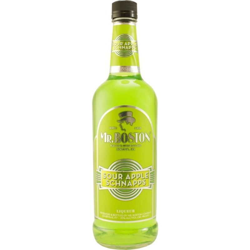 MR. BOSTON SOUR APPLE SCHNAPPS 30 750ML