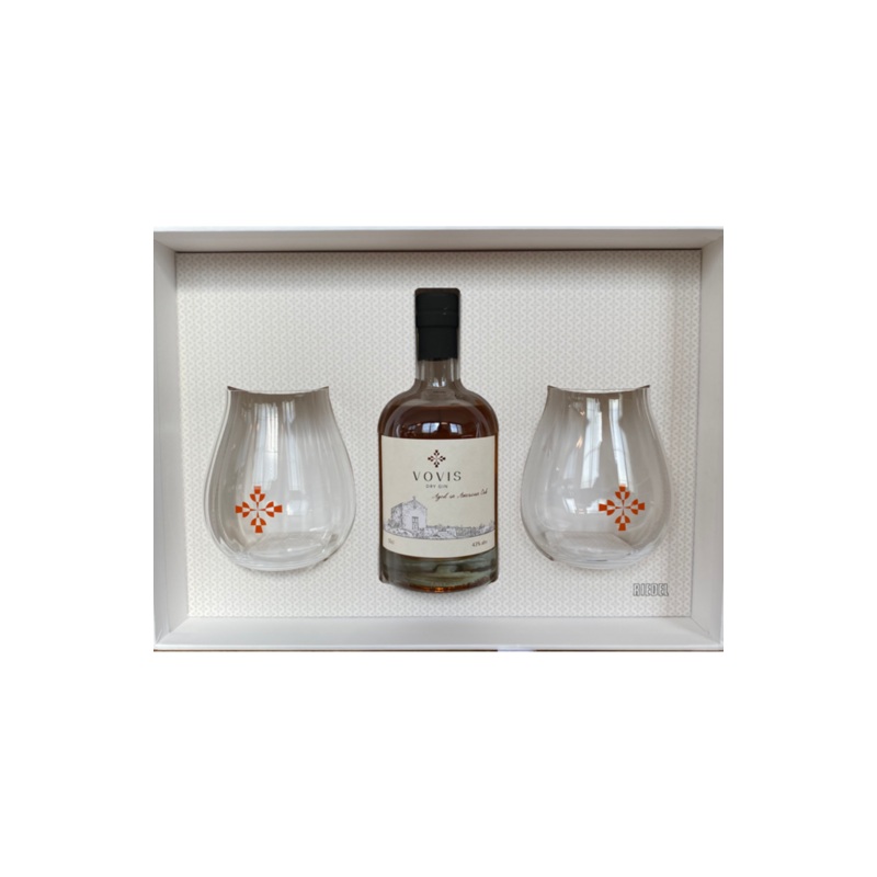 Vovis Aged Gin Gift Pack + 2 Glasses Gin 43% 50cl