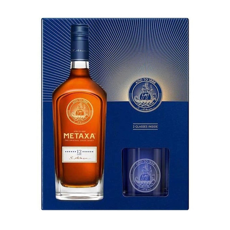 Metaxa 12 Star Brandy Glass Pack 70cl