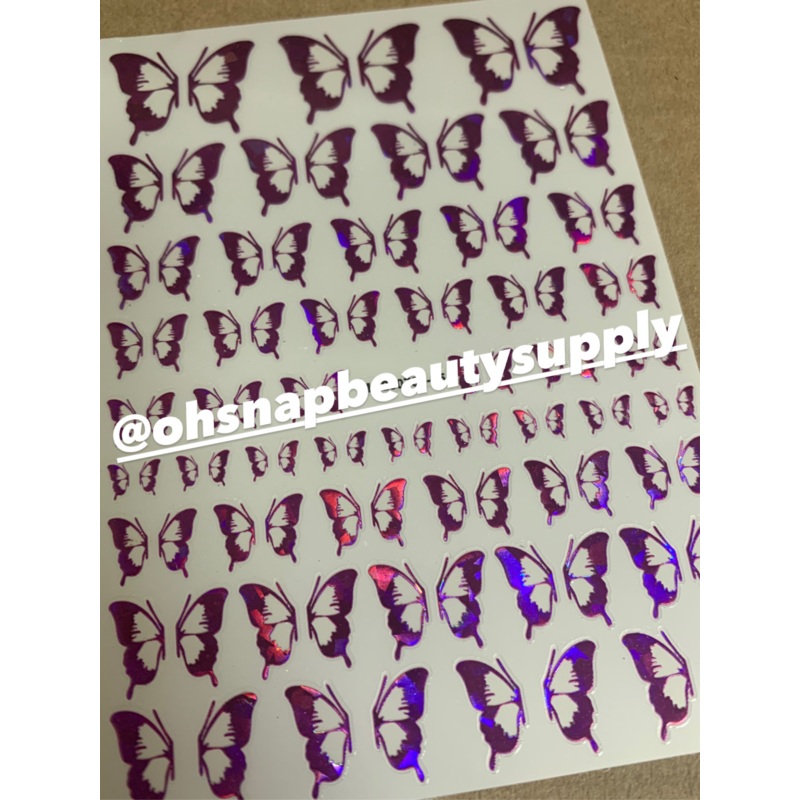 Holographic Purple Butterfly 01-05 Sticker