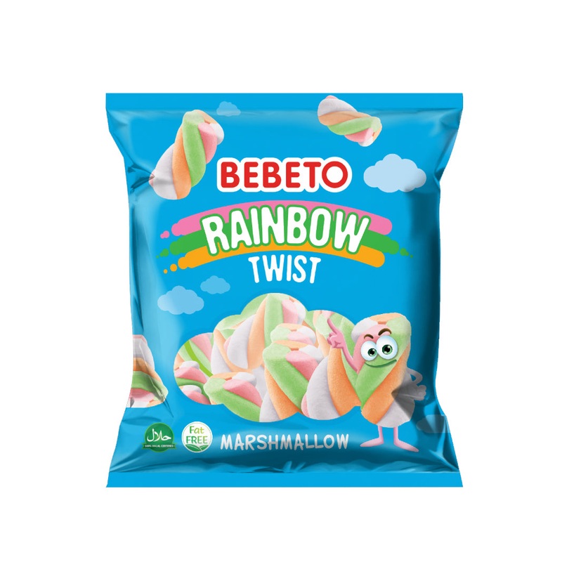 Bebeto Marshmallow Rainbow Twist 60g