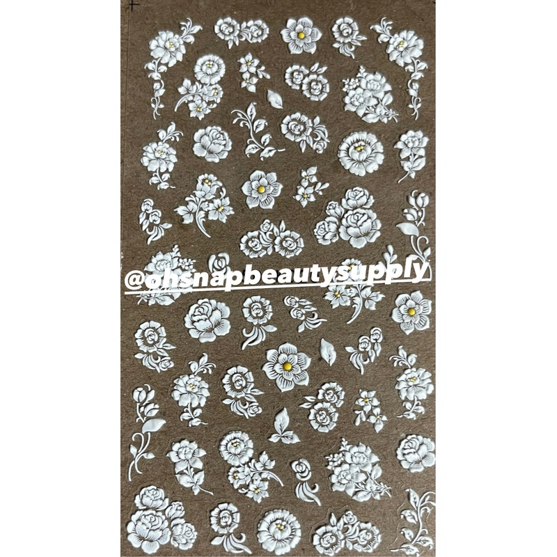 * White FLOWER 5D K020 Sticker