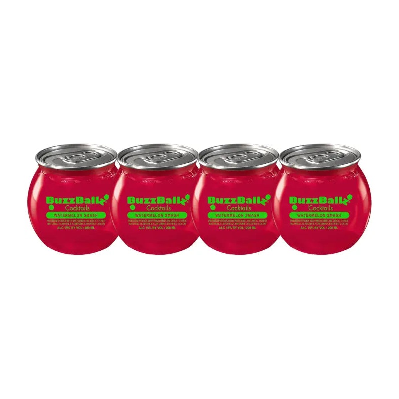 Buzzballz Watermelon Smash Pre-Mixed Cocktails 4-Pack