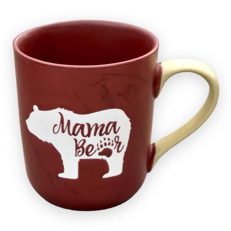 Mama Bear Coffee Mug, 18oz  Ceramic Coffee Mug with Mama Bear Needs A Coffee Quote  This Mug for Dad Makes a Great Gift  Features Cute Bear Shape Tea Cup