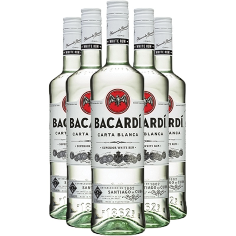 Bacardi White Rum SIX PACK 1000ml