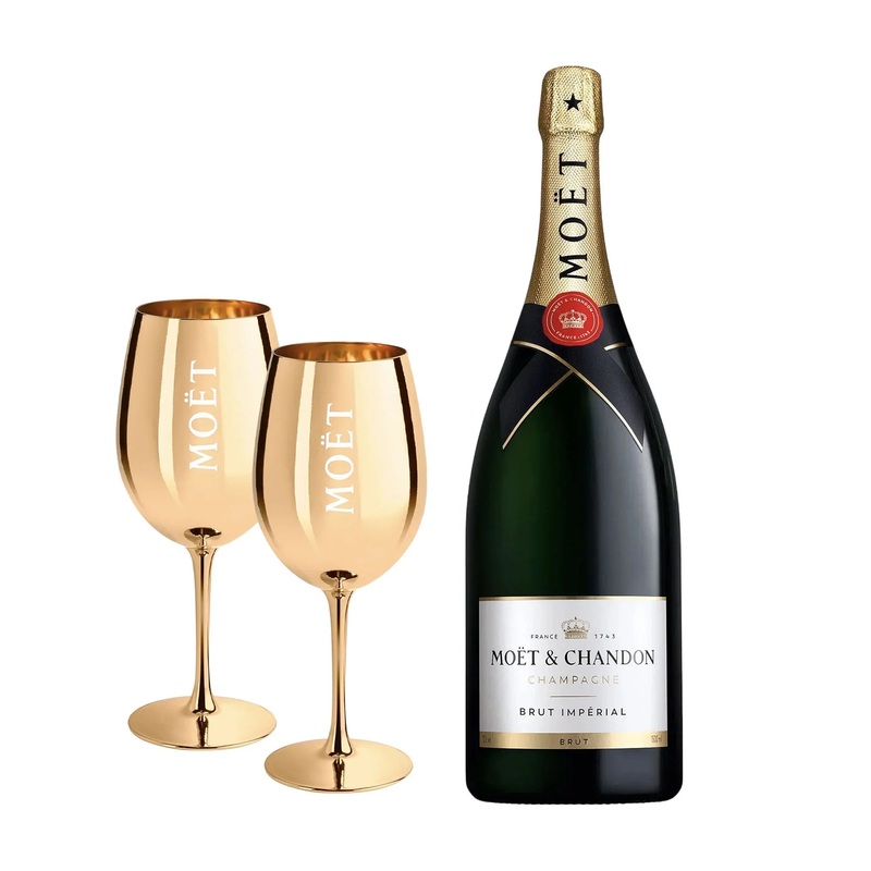 Mot & Chandon Brut Imprial NV Magnum 150 cl. inkl. to Gyldne MOT glas