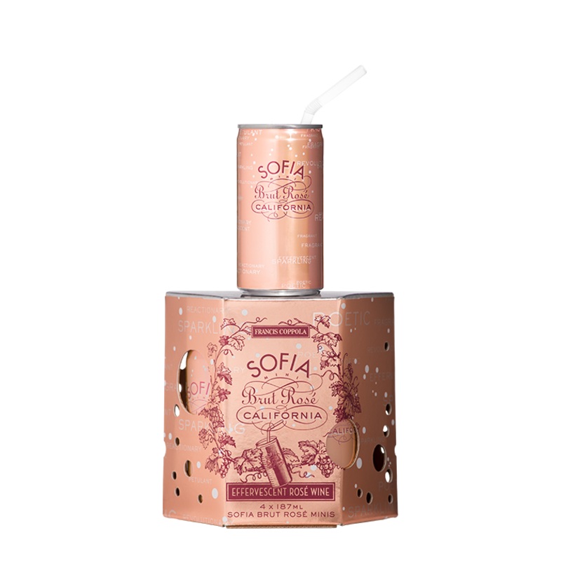 NV Francis Ford Coppola Sofia Brut Rose, Monterey County, USA, (case, 6 x 4pk cans)
