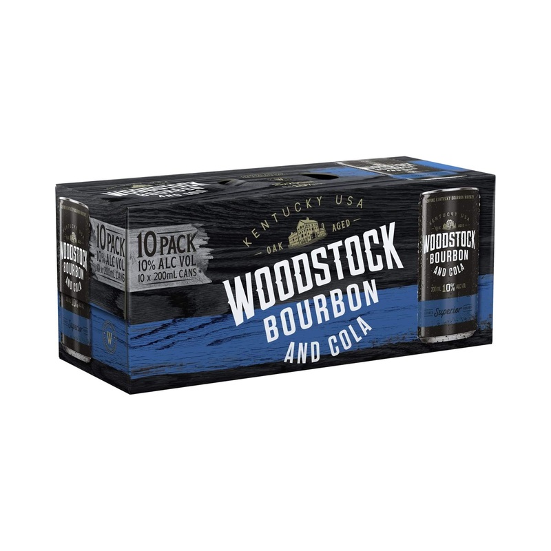 Woodstock & Cola 10% Can 200ml 10PK