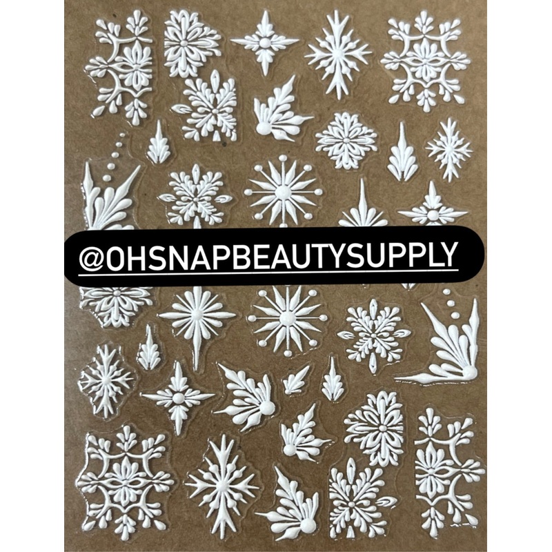 *White Christmas Scroll Pattern 5D06 Sticker