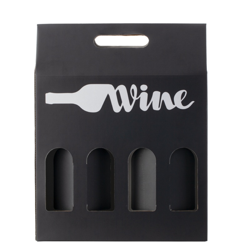 4 Bottle Wine Gift Box – Black