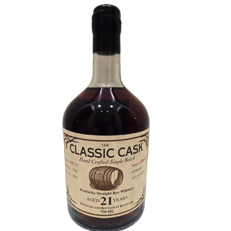 1981 The Classic Cask 21 Year Old Straight Rye Whiskey 750ml