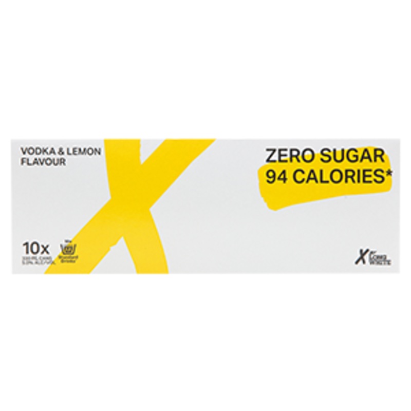 X Long White Zero Sugar Lemon 5% 10Pk Cans