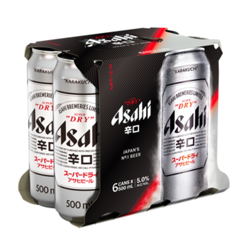 Asahi Super Dry 6 Pack Cans 500ml