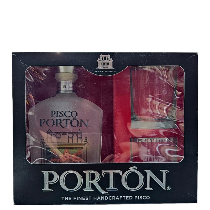 Caravedo La Hacienda Pisco Porton Glass Gift Set Liqueur – 750ml