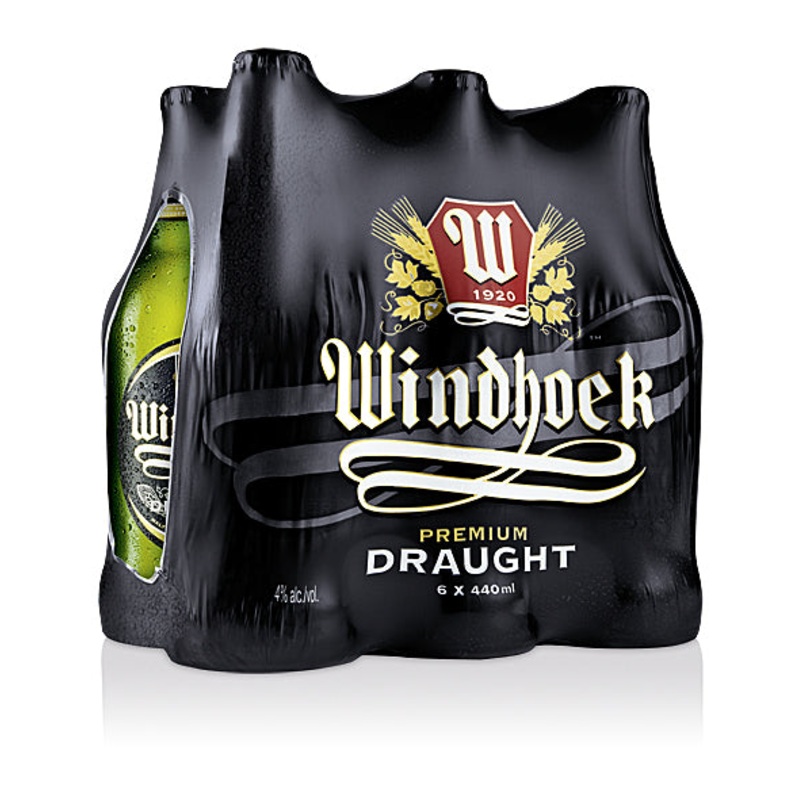 Windhoek Lager Draught 440ml bottle SINGLE