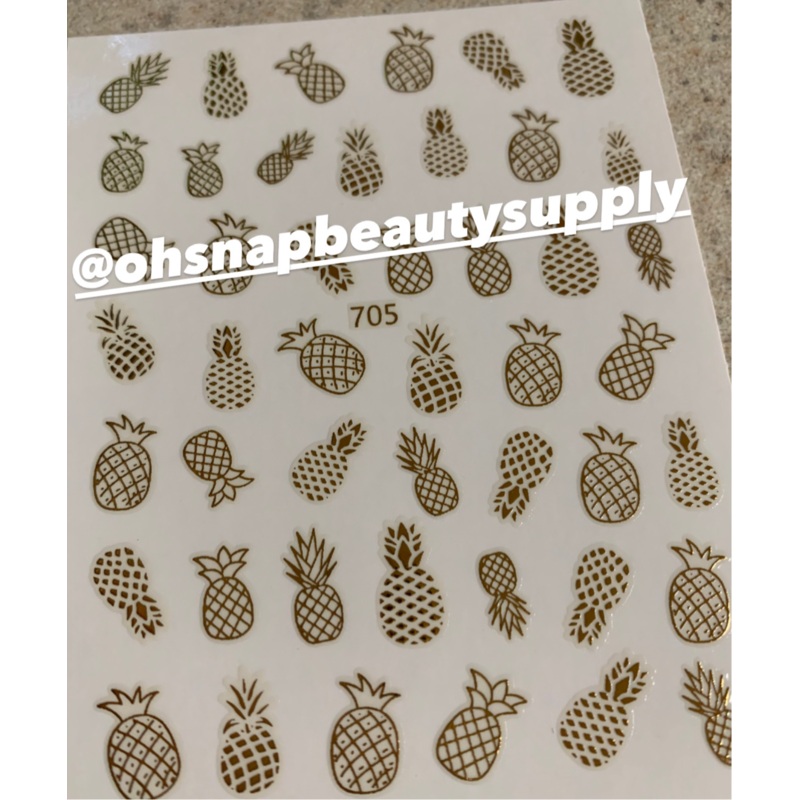 Pineapple  705 Sticker (Gold)