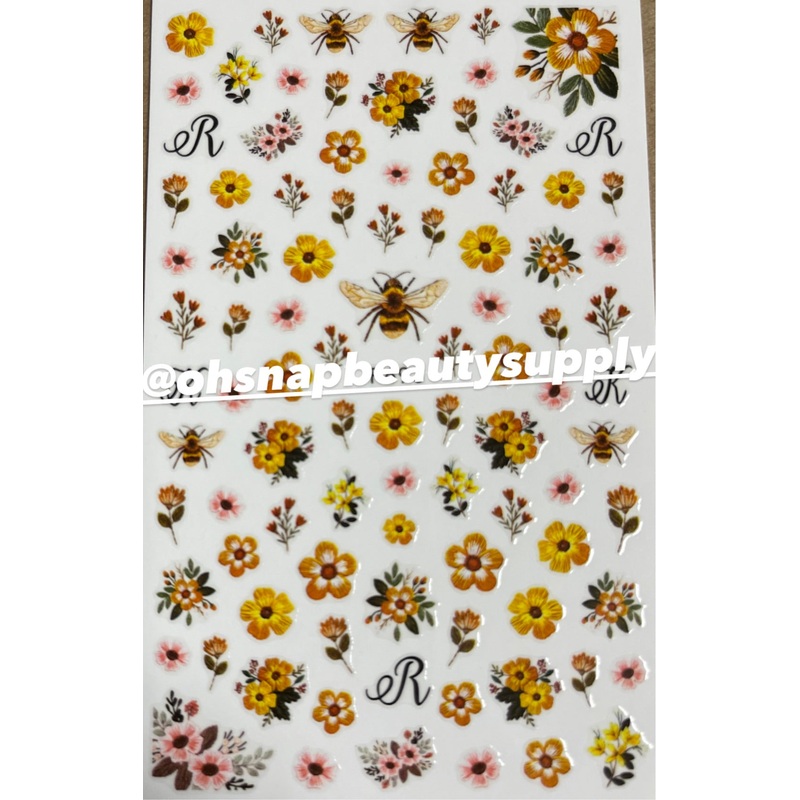 Yellow Flower & Bee F693 Sticker