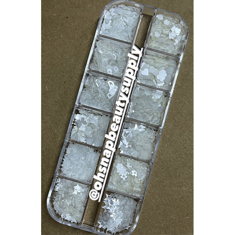 Pearl White  Nail Art – Heart  MIX