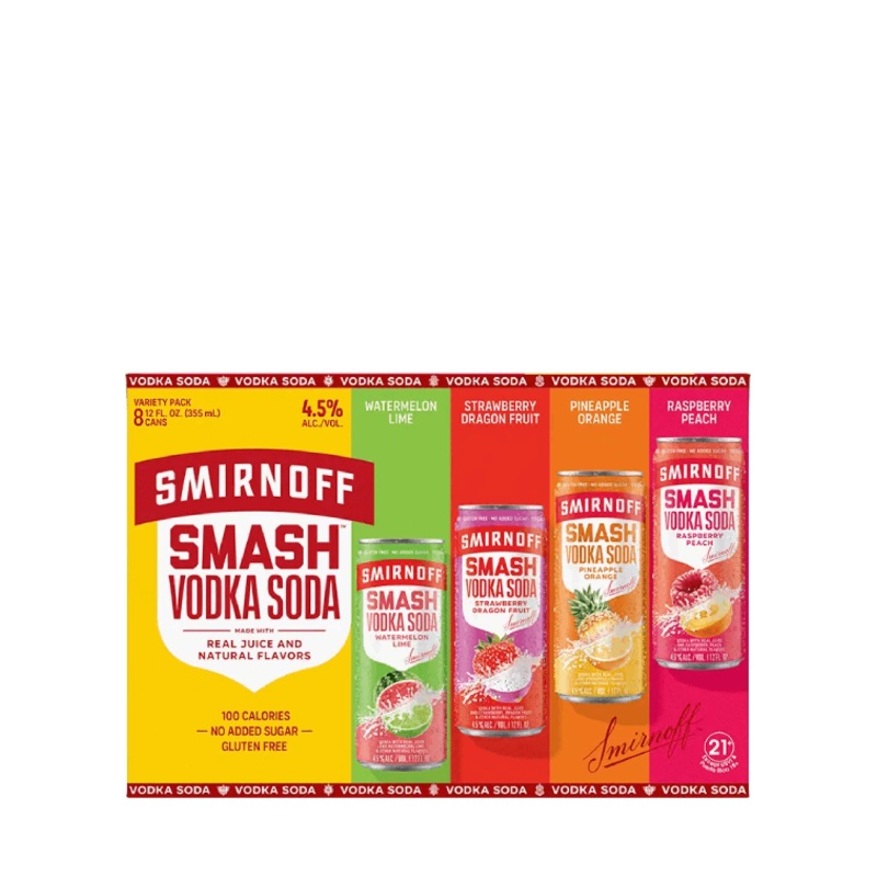 SMIRNOFF SMASH VODKA SODA VARIETY