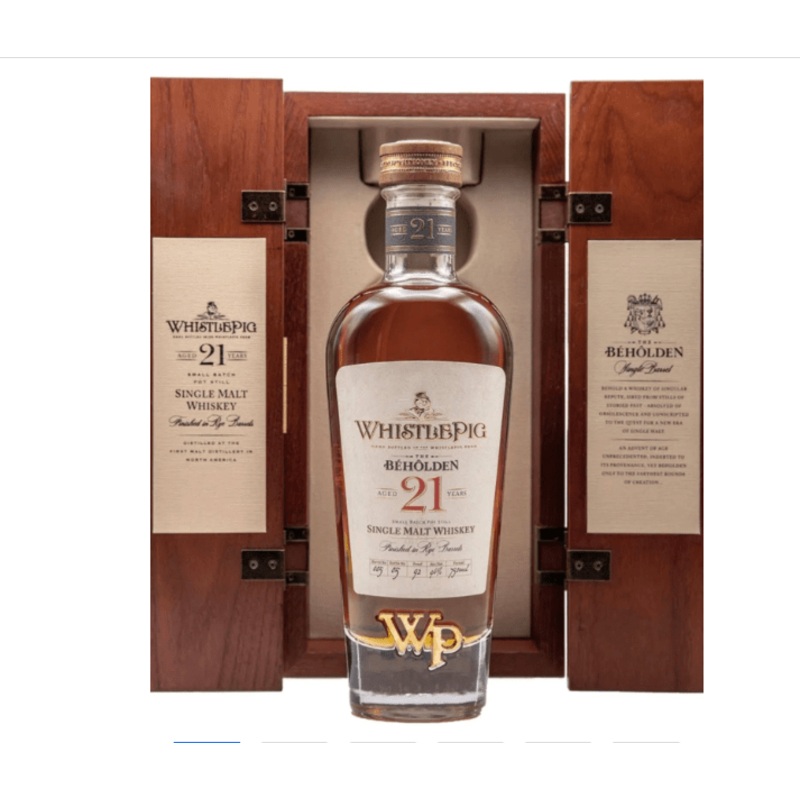 WhistlePig The Beholden 21 Year Single Malt Whiskey