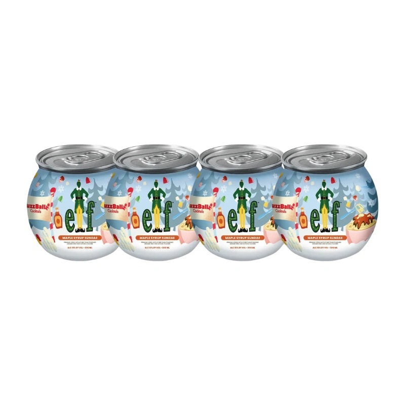 Buzzballz Elf Maple Syrup Sundae Pre-Mixed Cocktails 4-Pack