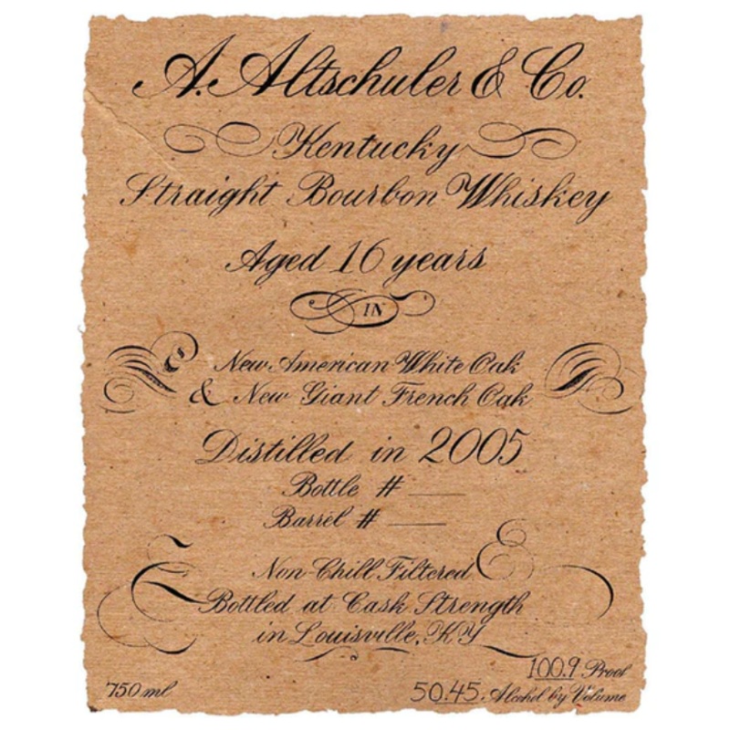 Woodwork Distillery A. Altschuler 16 Year Old With New French Oak Kentucky Straight Bourbon Whiskey