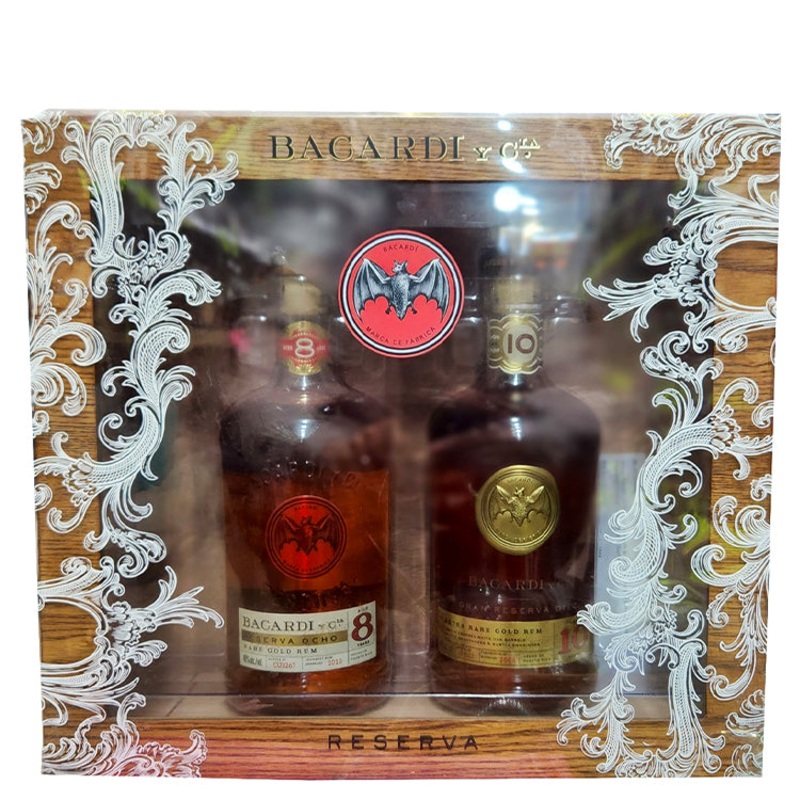Bacardi Reserva 8 & 10 Year Wooden Box Rum – 750ml
