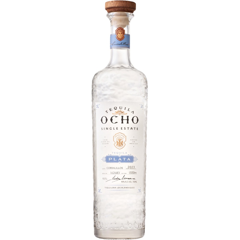 Tequila Ocho Single Estate Plata-Blanco, Jalisco, Mexico (1L)