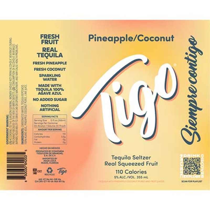 Tigo Pineapple Coconut Tequila Seltzer