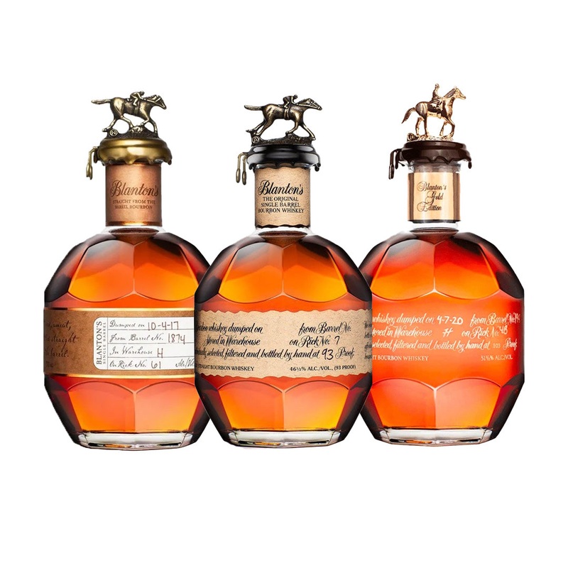 Blanton’s Original Single Barrel , Blantons Gold Edition, Blantons Straight From The Barrel Special