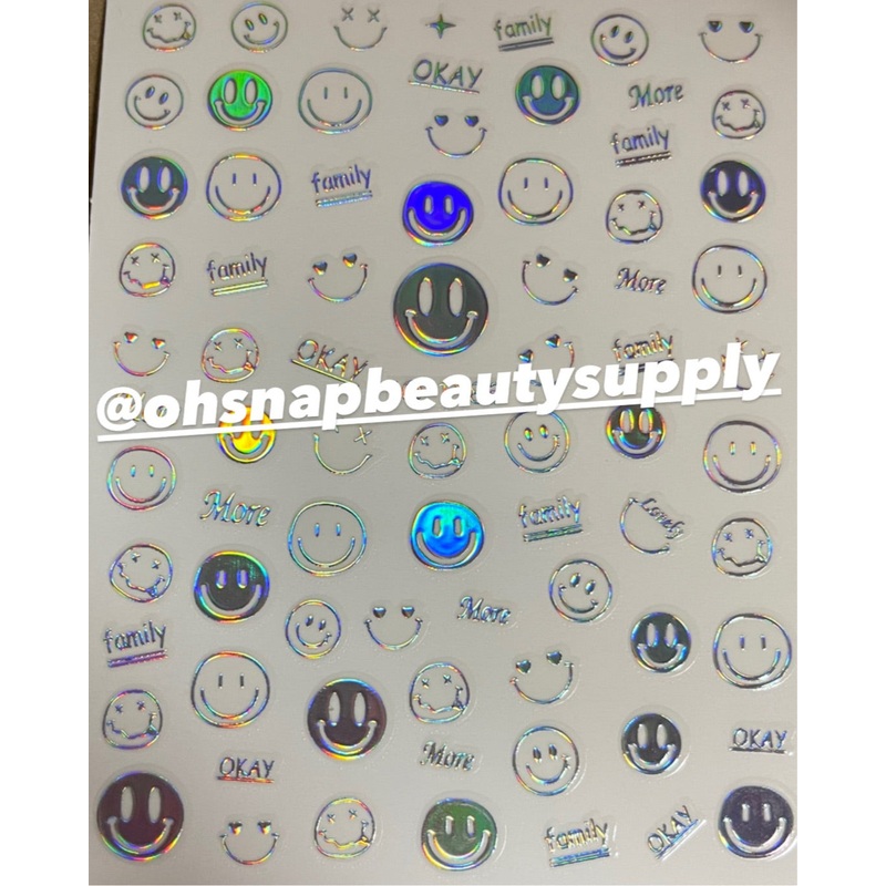 Holographic Smiley Face 1586 Sticker