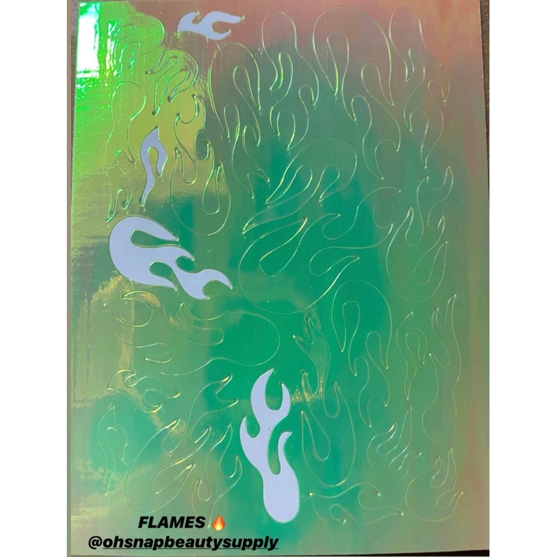 Holographic Flame Stickers  14pcs