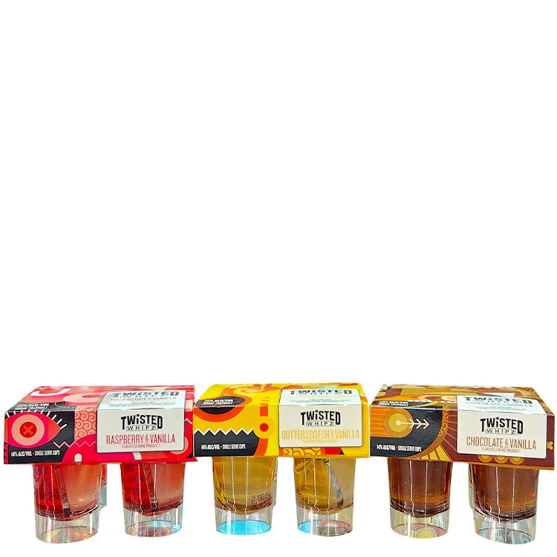 Twisted Whipz Mixed Liqueur – 24 Shots – 25ml Each