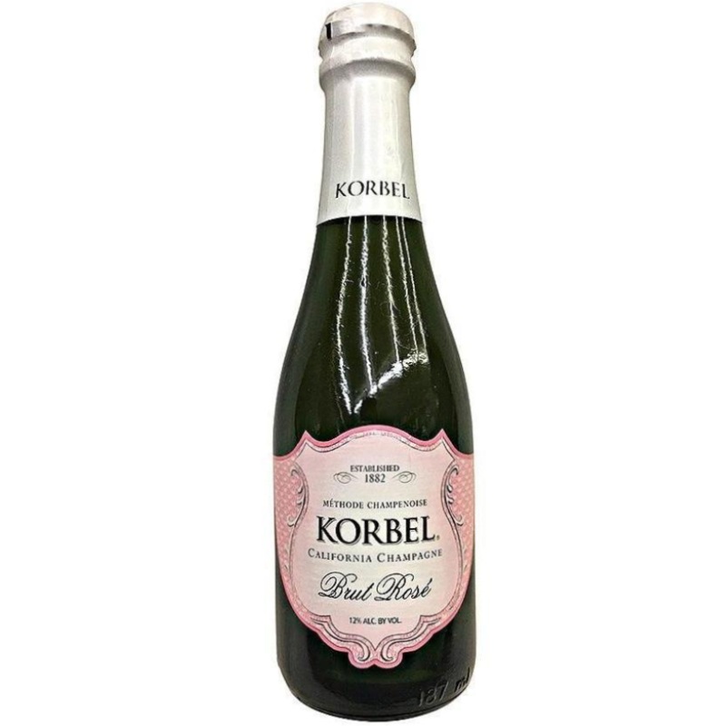 NV Korbel Cellars California Champagne Brut Rose, USA (187ml QUARTER BOTTLE)