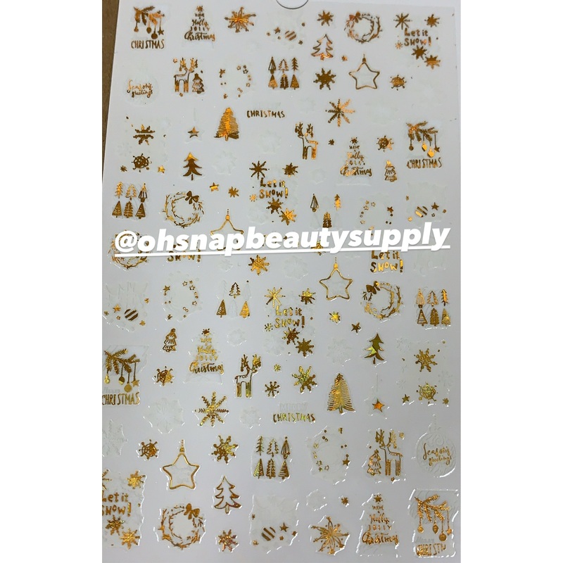 *** Christmas GOLD F713 Sticker
