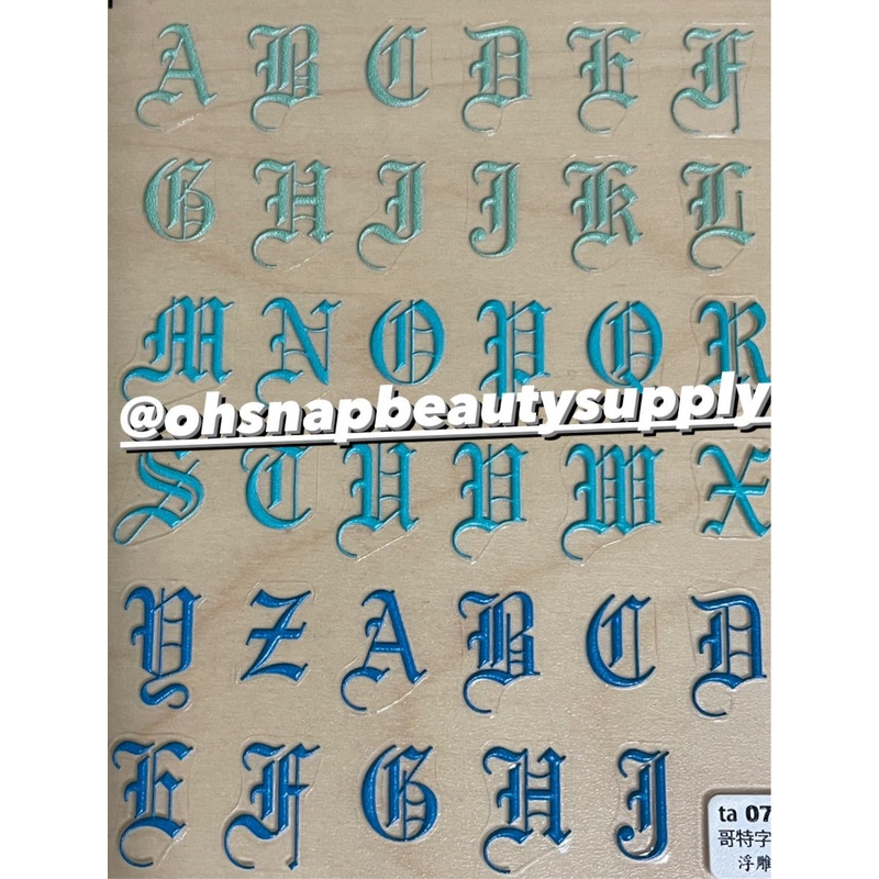 5D COLOR Old English Letter TA074 Sticker