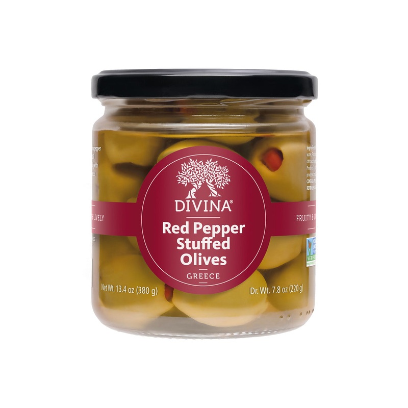 Divina Green Olives Stuffed with Red Pepper 7.7oz