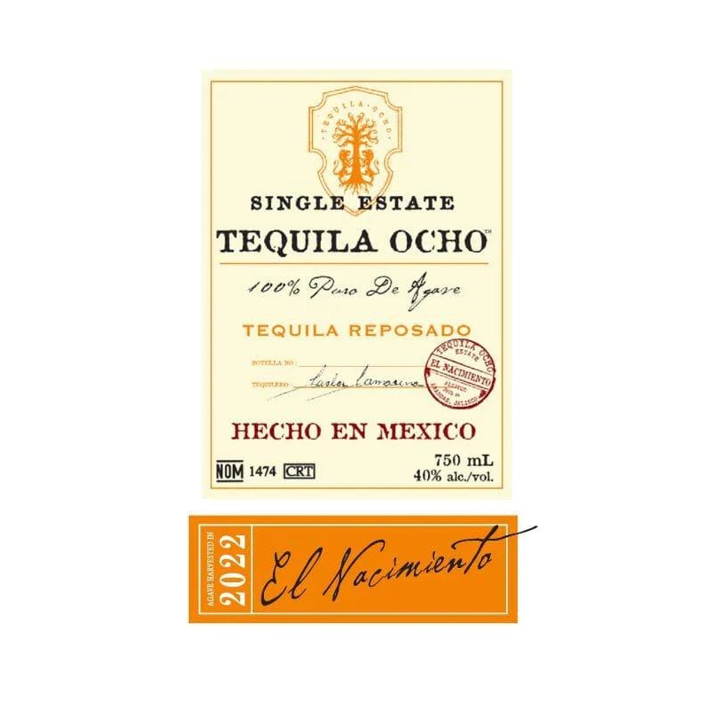 Tequila Ocho Single Estate Reposado El Nacimiento 2022 750mL