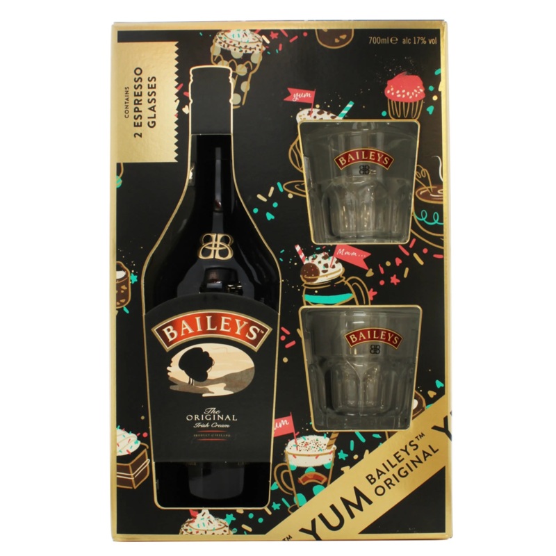 Baileys Gift Box – 2 Espresso Glasses Original 70cl