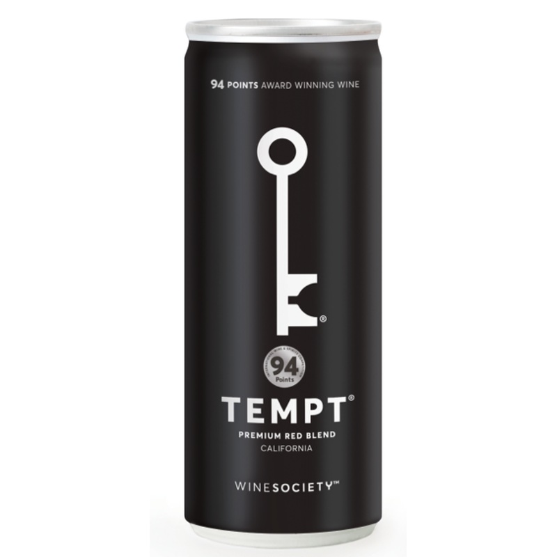 Wine Society Tempt Premium Red Blend, California, USA (12pk Cans 250ml)