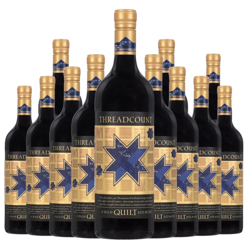 Quilt Red Wine Threadcount California 750ml 12 Bottle Case – Free Shipping