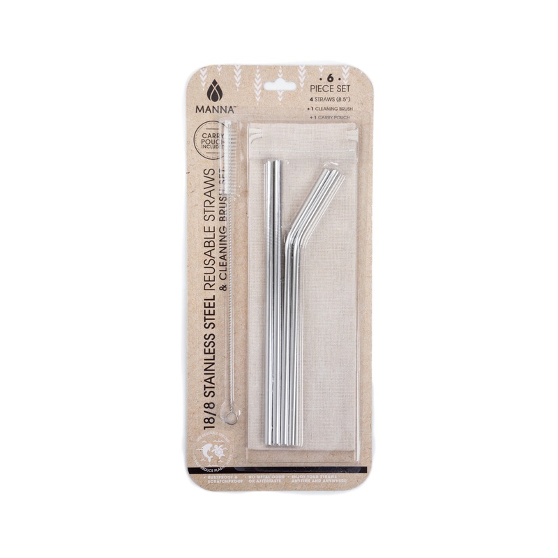 Manna Stainless Steel Reusable Straw Set