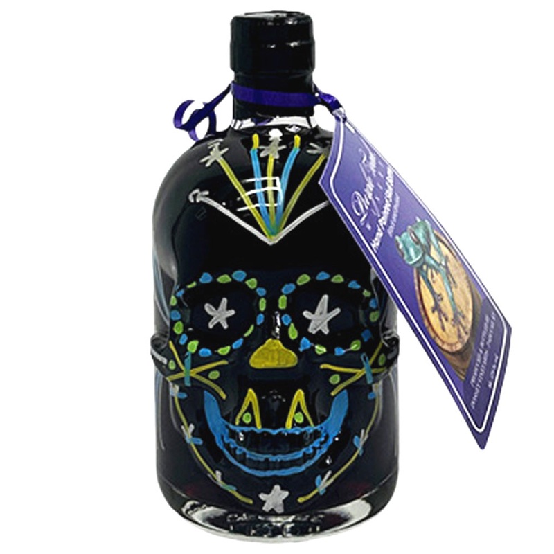 Purple Toad Black & Bruised Halloween Skull Bottle