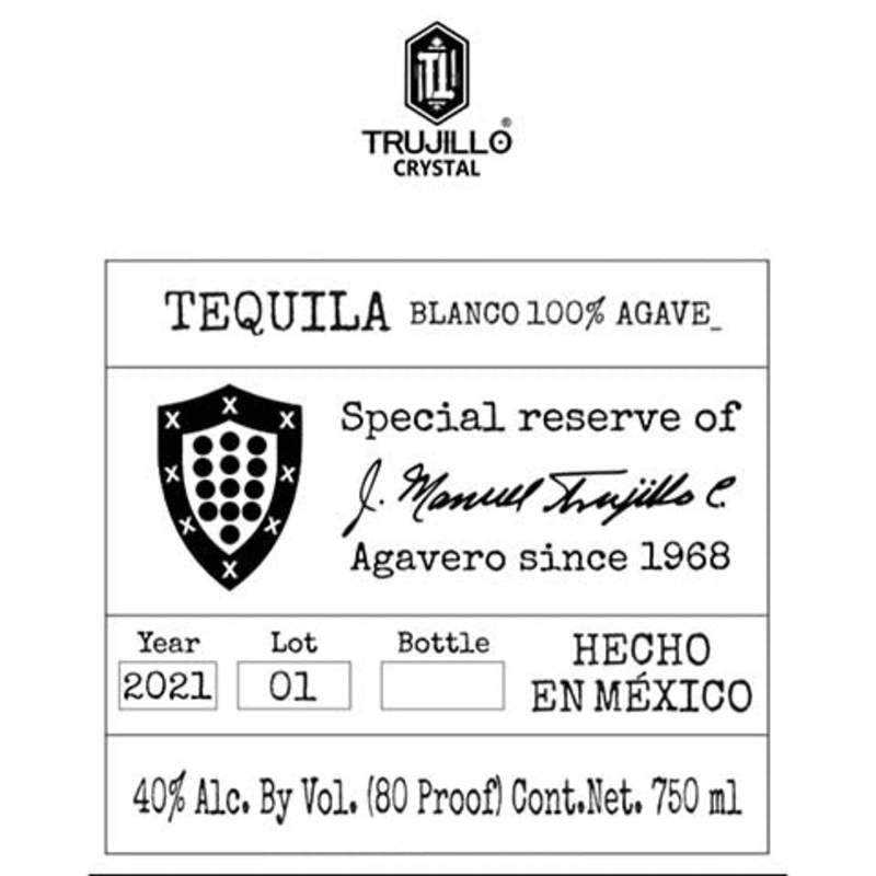 Trujillo Crystal Tequila Blanco