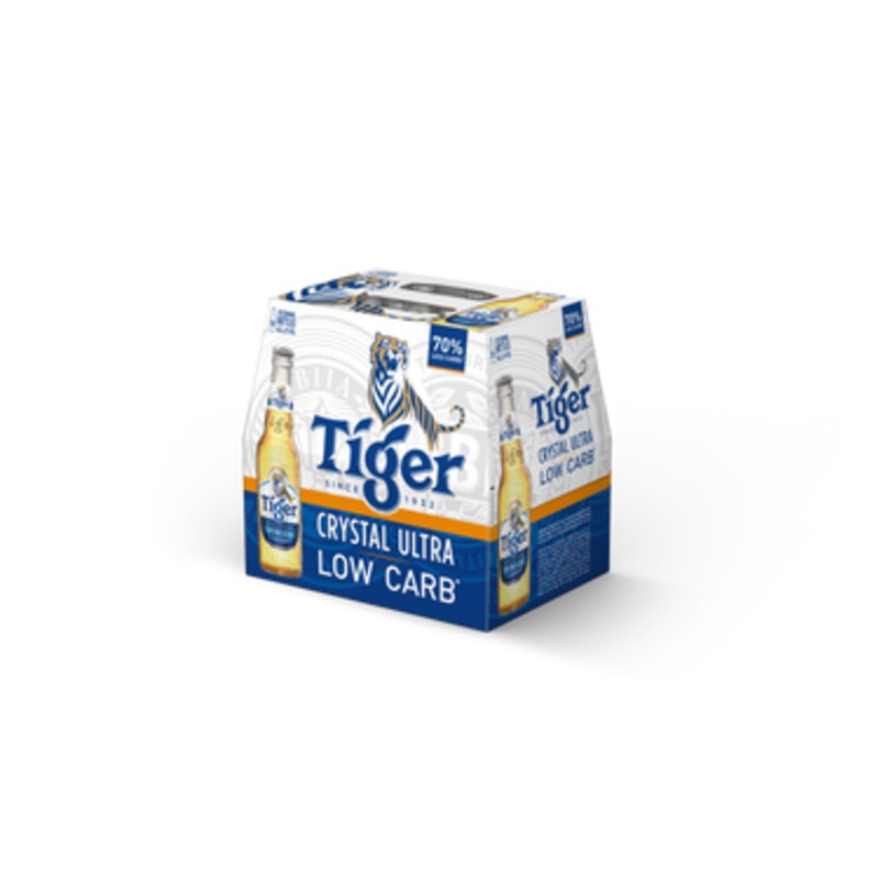 Tiger Crystal Ultra Low Carb 12 Pack Bottles 330ml